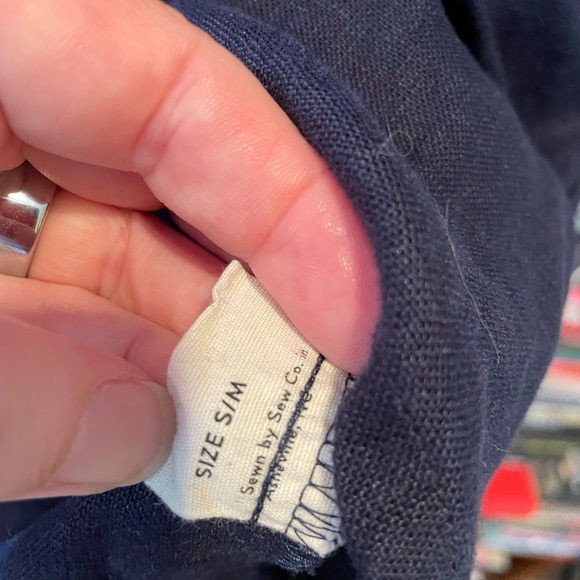 NWOT Elizabeth Suzann Long-Sleeve Harper Navy Tunic in Midweight Linen - Picture 4 of 5